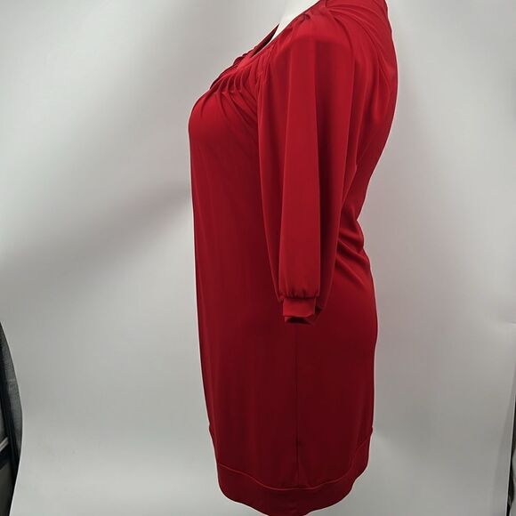 Rabbit Rabbit Rabbit red vintage pintuck dress size 12 - Picture 4 of 5